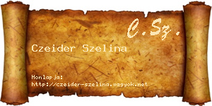 Czeider Szelina névjegykártya